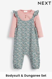 Teal Blue Ditsy Baby Dungarees (0mths-3yrs) (275460) | £17 - £19