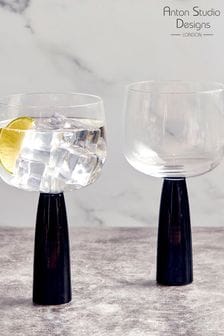 The DRH Collection Set of 2 Black Oslo Gin Glasses