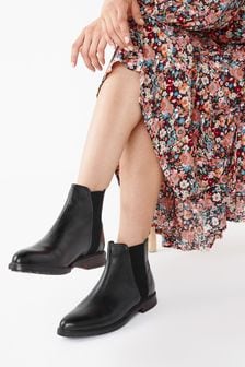 Black Leather Ankle Boots 