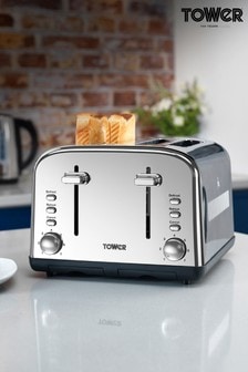 Tower Silver 4 Slot Toaster