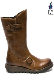 Fly London Camel Mid Calf Boots