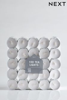 White 100 Unfragranced Tealight Candles