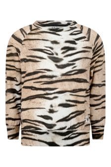 Molo Girls Tiger Stripe Organic Cotton Sweater