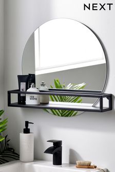 Mirrored Bathroom Cabinets, Large White Bathroom Mirror With Shelf