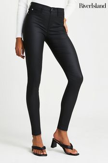 River Island Black Coated Joyride Molly Skinny Jeans (285099) | £45