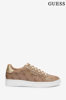 Guess Beige Beckie Leather Trainers