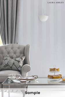 Silver Lille Pearlescent Stripe Wallpaper Sample