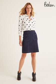 UK Size 10 RRP £38 Ladies Blue Chambray Pencil Skirt NEXT