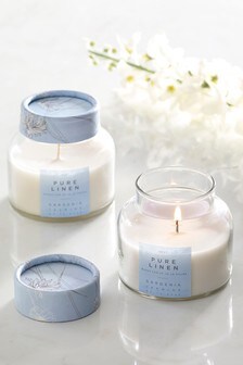 Set of 2 Blue Linen Scented Candles