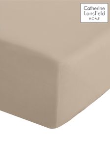 Catherine Lansfield Natural Percale Extra Deep Fitted Sheet