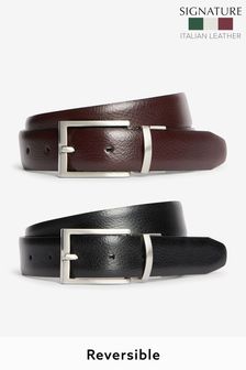 Signature Italian Leather Reversible Belt