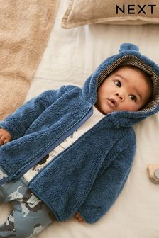Blue Cosy Fleece Bear Baby Jacket (0mths-2yrs) (293245) | £15 - £16