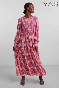 Y.A.S Pink Liana Long Printed Dress