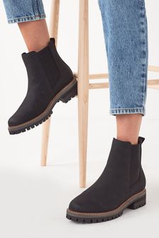Black Regular/Wide Fit Forever Comfort® Chunky Casual Chelsea Boots (297528) | £49