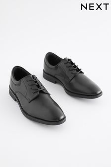 Black Leather Plain Front Lace-Up Shoes (298946) | £30 - £43
