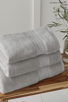 Steel Grey Luxury Cotton Embroidered Towel