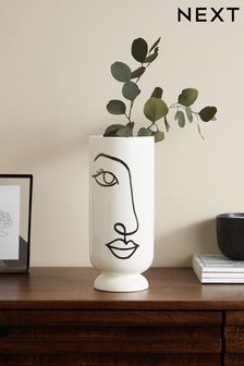 White Face Ceramic Vase