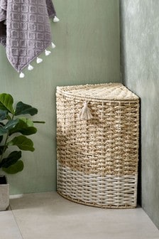 Woven Corner Laundry Basket