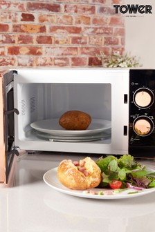 Tower White 20L Manual Microwave