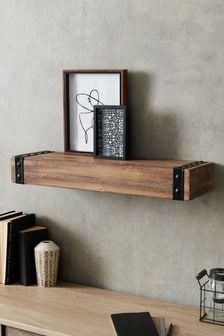 Brown Industrial Floating Wall Shelf (300093) | £35