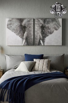 Art For The Home Set of 2 Grey Majestic Elephant Wall Art