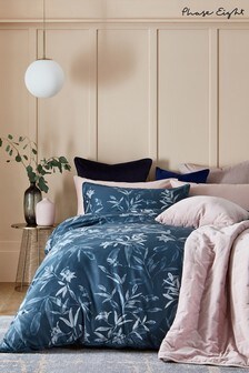 Phase Eight by Next Navy 300 Thread Count 100% Cotton Hanna Oriental Duvet Cover and Pillowcase Set