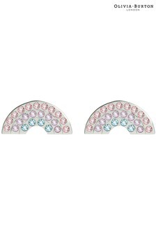 Olivia Burton Silver Tone Rainbow Stud Earrings