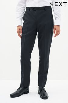 W36/L31 Hem & Seam Mens Regular Fit Textured Formal Trousers Blue Navy 