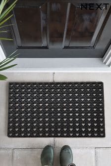 Black Mini Hearts Doormat (313066) | £16