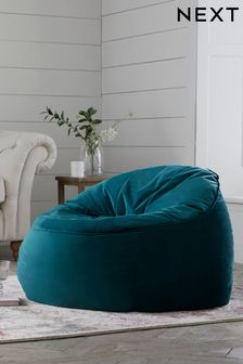 Teal Blue Opulent Velvet Bean Bag Chair