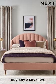 Opulent Velvet Blush Pink Stella Upholstered Bed Frame
