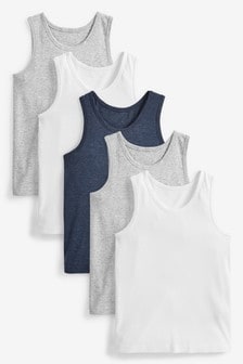 Boys 2 pack Vest Tops in Grey Multi Coloured detail