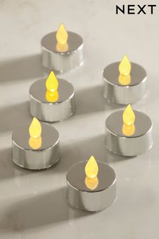 6 Pack Silver LED Tealight Candles (321867) | £5
