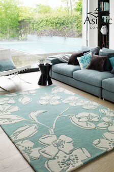 Asiatic Rugs Blue Matrix Floral Wool Rich Rug