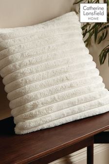 Catherine Lansfield Cream Catherine Lansfield Soft and Cosy Ribbed Cushion