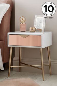 Rose Gold Lacey Bedside Table