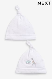 2 Pack Tie Top Baby Hats (0-6mths)