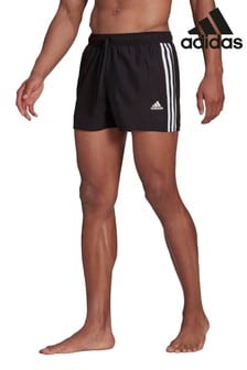 adidas Black Classic 3 Stripe Swim Shorts (329763) | £25