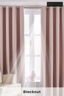 Riva Home Blush Pink Twilight Thermal Blackout Eyelet Curtains