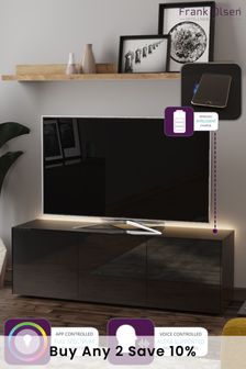 Frank Olsen Smart LED Black Large TV Cabinet
