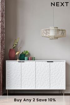 Mode White Gloss Textured Large Sideboard (335433) | £499