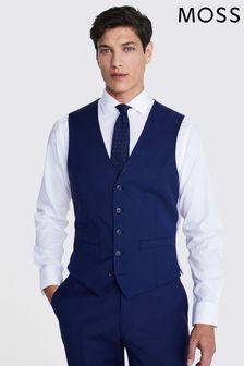 Moss Tailored Fit Navy Twill Waistcoat (335554) | £80