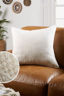 Natural Ashton Chunky Chenille Large Square Texture Cushion