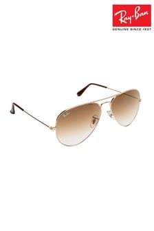 Ray-Ban® Gold Aviator Large Metal Sunglasses (336446) | £146