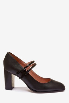 Leather Double Strap Mary Jane Shoes