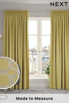 Ochre Chain Geo Made to Measure Curtains