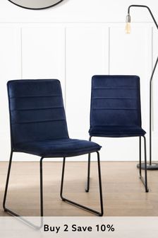 Set of 2 Wilby Dining Chairs With Black Legs