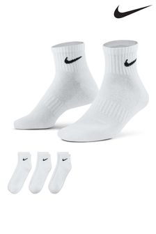 Nike White Lightweight Cushioned Ankle Socks 3pk (340885) | £13