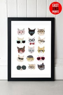 Cats in Glasses by Hanna Melin Framed Print
