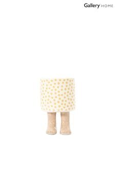 Gallery Home White Large Polka Dot Nevada Planter with Feet